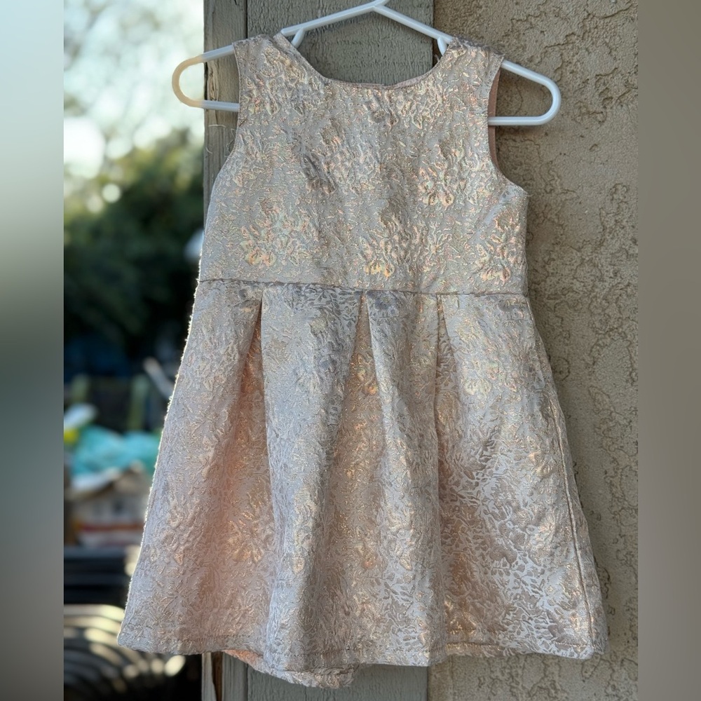 Carter's Shimmering Pearl Pink Brocade Party Dress